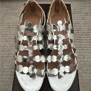 Alaia Metallic Silver Women's Sandals Sz 7